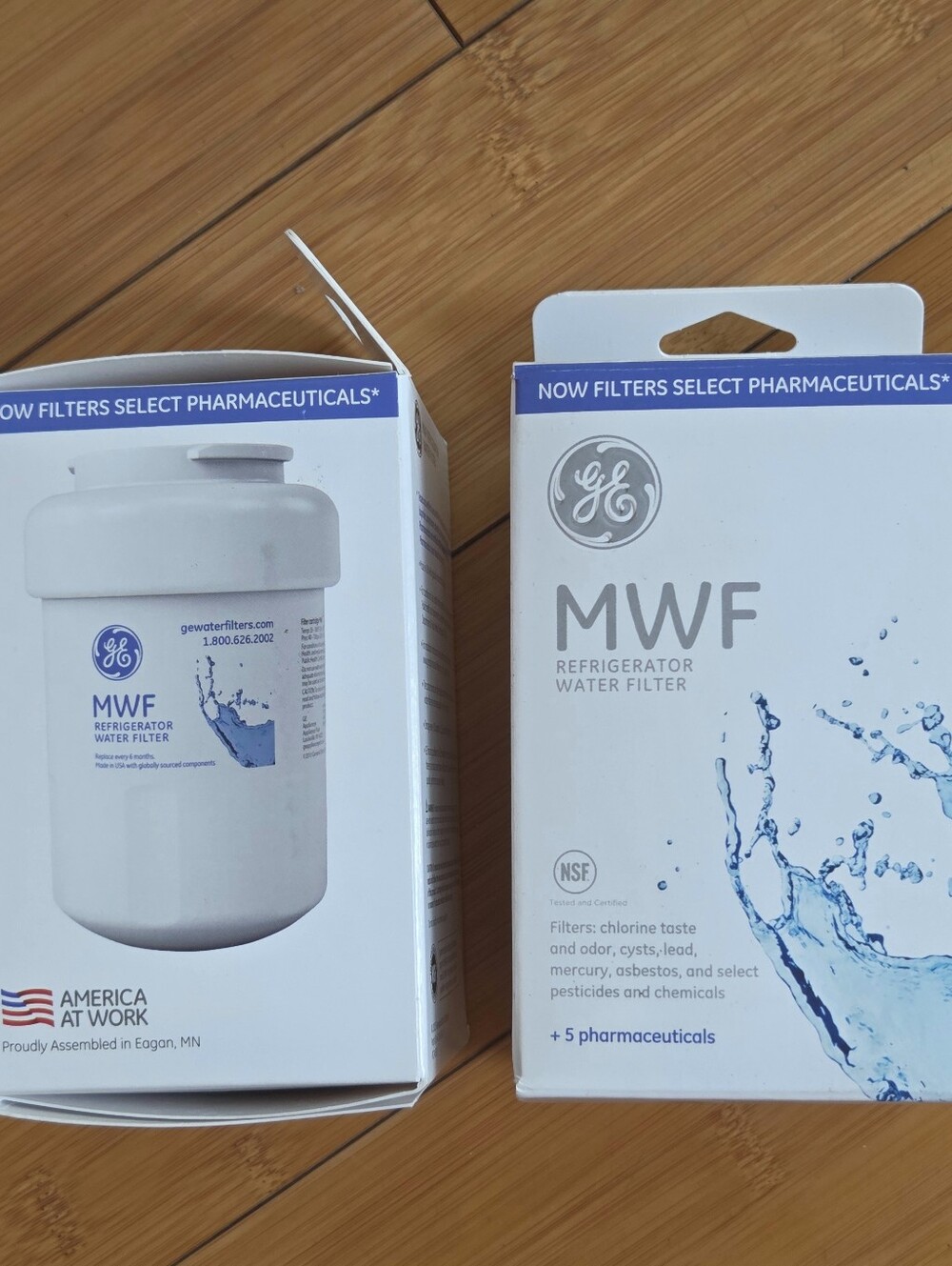 GE Water Filters MWF Fridge Water Filters Lot of 2 Boxed Made in USA OEM Sealed